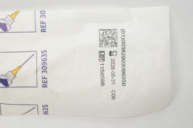 BD 309635 Syringe 5ml, Luer-Lok Tip with PrecisionGlide Ndle 20G x 1-1/2inch